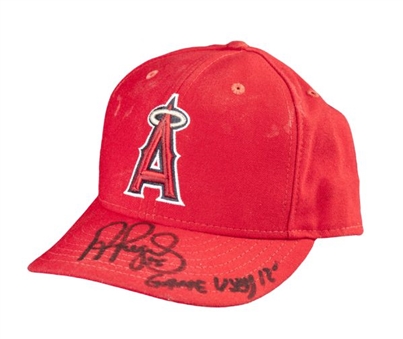 Albert Pujols Los Angeles Angels Game Worn and Signed Cap (MLB and Pujols Auth)